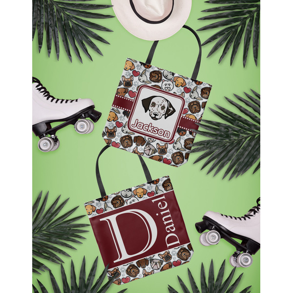 Dog Faces Canvas Tote Lifestyle Front and Back