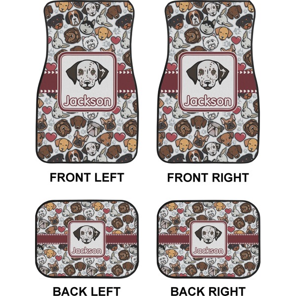 Dog Faces Car Floor Mats Set (2F + 2B)