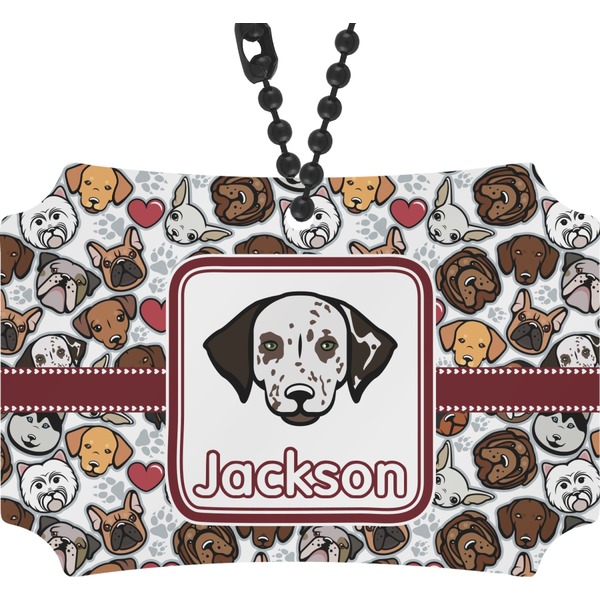 Custom Dog Faces Rear View Mirror Ornament (Personalized)