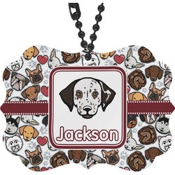 Dog Faces Rear View Mirror Charm (Personalized)