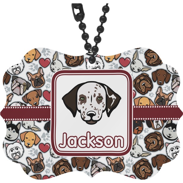 Custom Dog Faces Rear View Mirror Charm (Personalized)