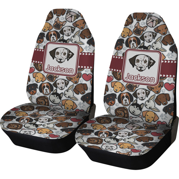 Custom Dog Faces Car Seat Covers (Set of Two) (Personalized)