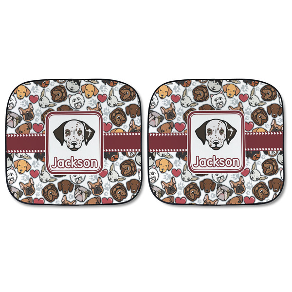 Dog Faces Car Sun Shades - FRONT