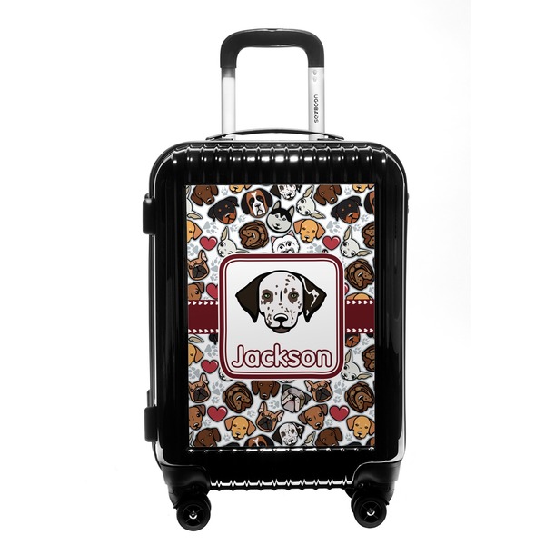 Custom Dog Faces Carry On Hard Shell Suitcase (Personalized)