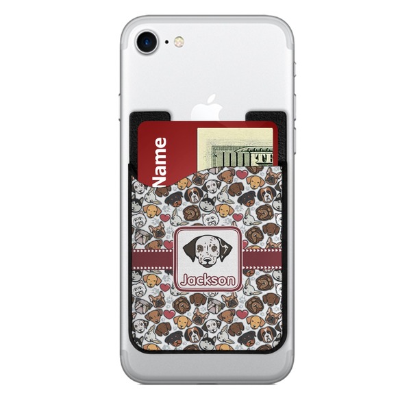 Custom Dog Faces 2-in-1 Cell Phone Credit Card Holder & Screen Cleaner (Personalized)