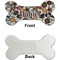 Dog Faces Ceramic Flat Ornament - Bone Front & Back Single Print (APPROVAL)