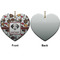 Dog Faces Ceramic Flat Ornament - Heart Front & Back (APPROVAL)