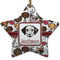Dog Faces Ceramic Flat Ornament - Star (Front)