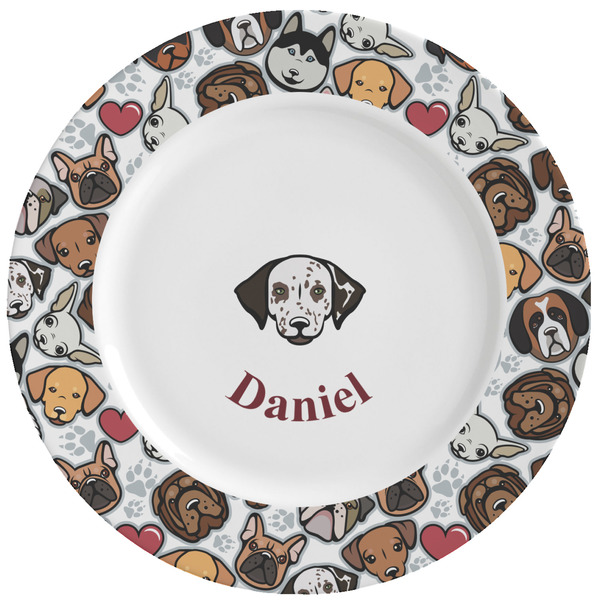 Custom Dog Faces Ceramic Dinner Plates (Set of 4) (Personalized)