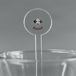 Dog Faces 5.5" Round Plastic Stir Sticks - Clear (Personalized)