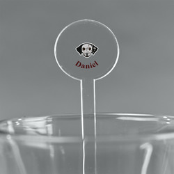Dog Faces 7" Round Plastic Stir Sticks - Clear (Personalized)