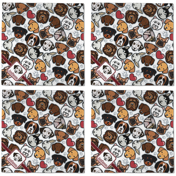 Dog Faces Cloth Napkins - Personalized Dinner (APPROVAL) Set of 4