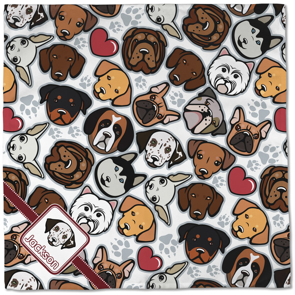 Dog Faces Cloth Napkins - Personalized Dinner (Full Open)