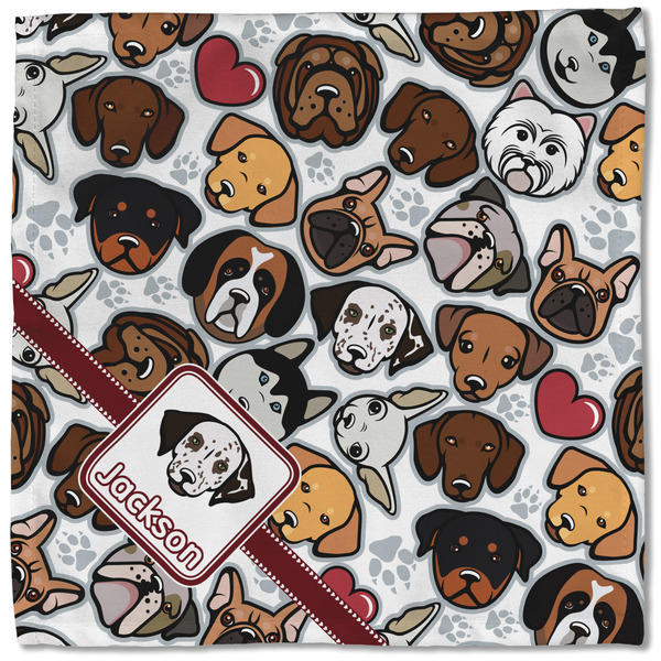 Dog Faces Cloth Napkins - Personalized Lunch (Single Full Open)
