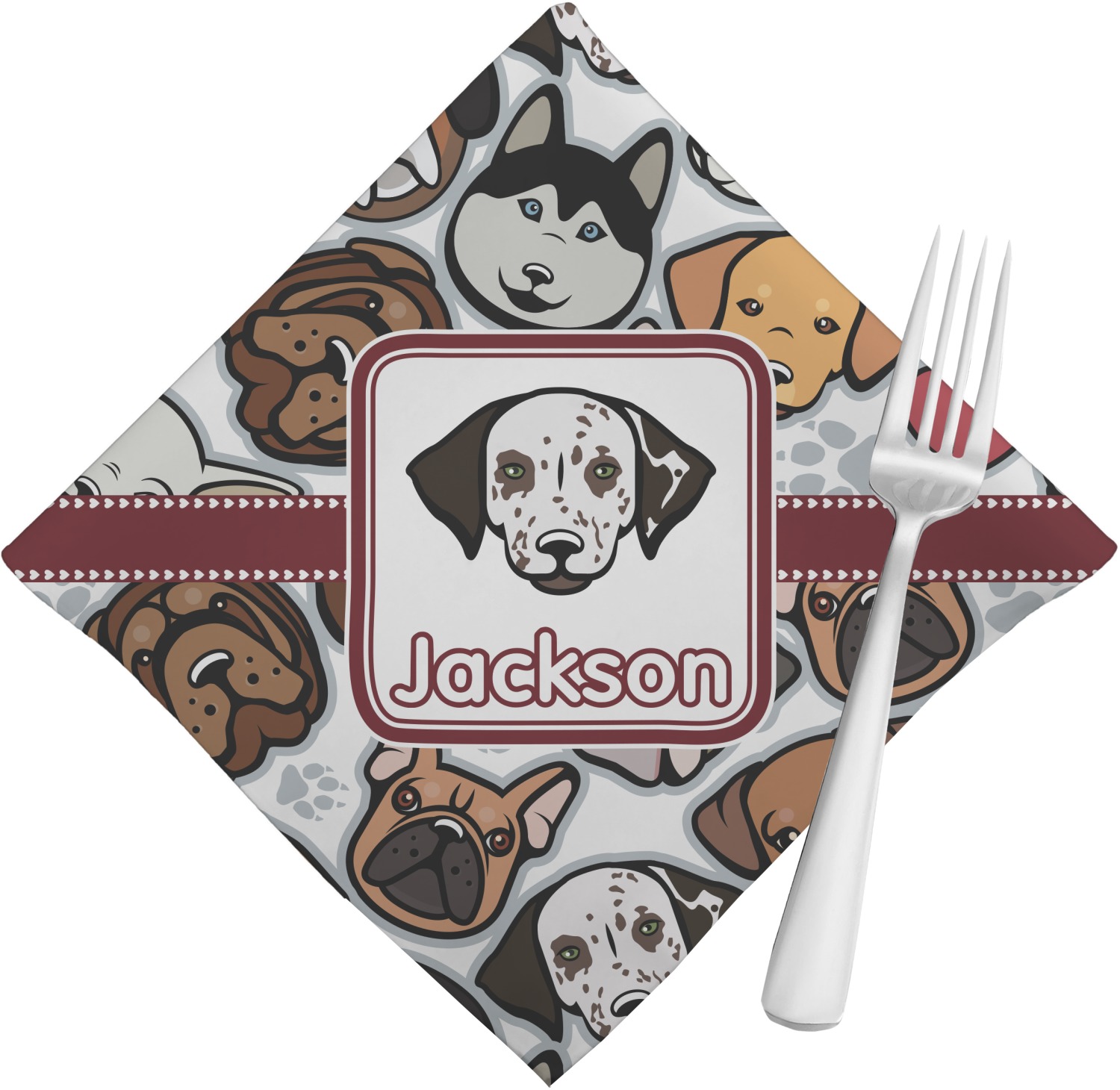 Dog Faces Cloth Napkins (Set of 4) (Personalized) YouCustomizeIt