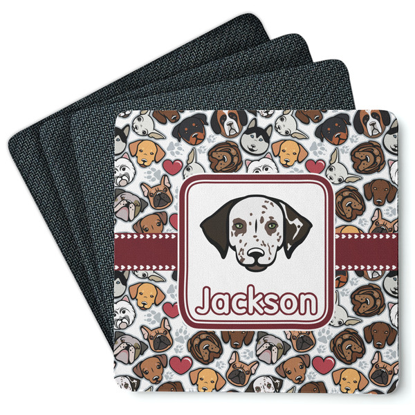 Dog Faces Coaster Rubber Back - Main