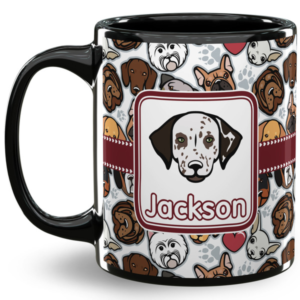Custom Dog Faces 11 Oz Coffee Mug - Black (Personalized)