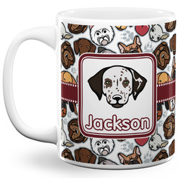 Dog Faces 11 Oz Coffee Mug - White (Personalized)
