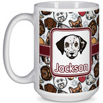 Dog Faces 15 Oz Coffee Mug - White (Personalized)