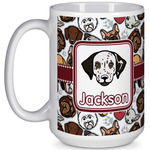 Dog Faces 15 Oz Coffee Mug - White (Personalized)