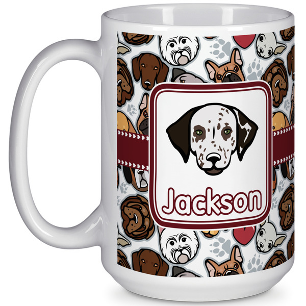 Custom Dog Faces 15 Oz Coffee Mug - White (Personalized)