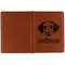 Dog Faces Cognac Leather Passport Holder Outside Single Sided - Apvl