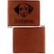 Dog Faces Cognac Leatherette Bifold Wallets - Front and Back Single Sided - Apvl