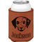 Dog Faces Cognac Leatherette Can Sleeve - Single Front