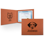 Dog Faces Leatherette Certificate Holder (Personalized)