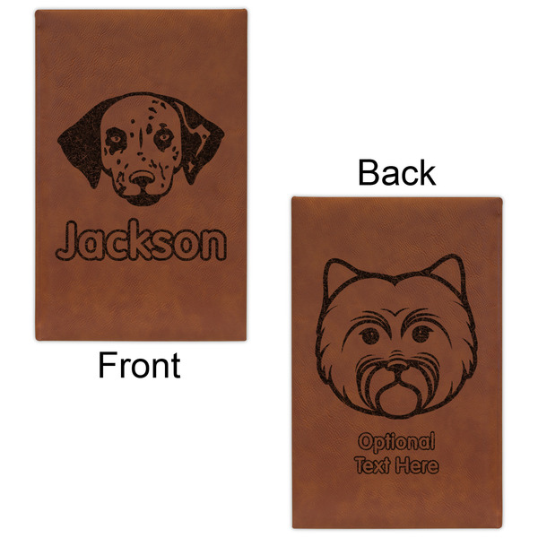 Dog Faces Cognac Leatherette Journal - Double Sided - Apvl