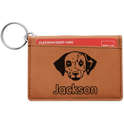 Dog Faces Leatherette Keychain ID Holder - Single Sided (Personalized)