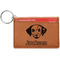 Dog Faces Cognac Leatherette Keychain ID Holders - Front Credit Card