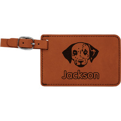 Dog Faces Leatherette Luggage Tag (Personalized)
