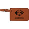Dog Faces Cognac Leatherette Luggage Tags