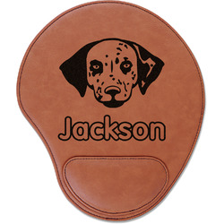 Dog Faces Leatherette Mouse Pad with Wrist Support (Personalized)
