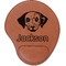 Dog Faces Cognac Leatherette Mouse Pads with Wrist Support - Flat