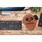 Dog Faces Cognac Leatherette Mousepad with Wrist Support - Lifestyle Image