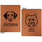 Dog Faces Cognac Leatherette Portfolios with Notepad - Large - Double Sided - Apvl