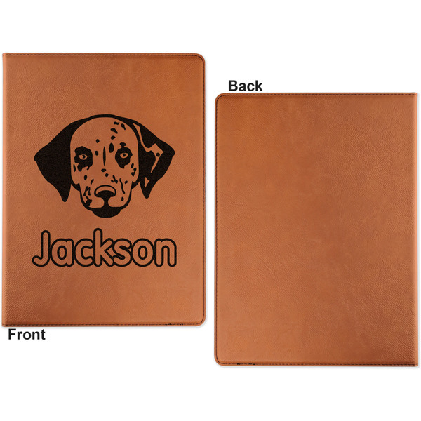 Dog Faces Cognac Leatherette Portfolios with Notepad - Large - Single Sided - Apvl