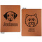Dog Faces Cognac Leatherette Portfolios with Notepad - Small - Double Sided- Apvl