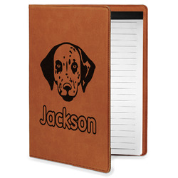 Dog Faces Leatherette Portfolio with Notepad - Small - Single Sided (Personalized)