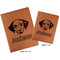 Dog Faces Cognac Leatherette Portfolios with Notepads - Compare Sizes