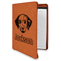 Dog Faces Leatherette Zipper Portfolio with Notepad (Personalized)