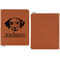 Dog Faces Cognac Leatherette Zipper Portfolios with Notepad - Single Sided - Apvl