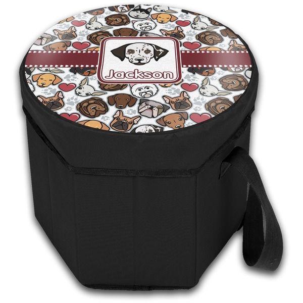 Dog Faces Collapsible Personalized Cooler & Seat (Closed)