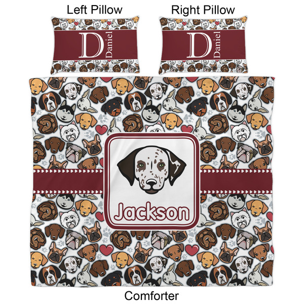 Dog Faces Comforter Set - King - Approval