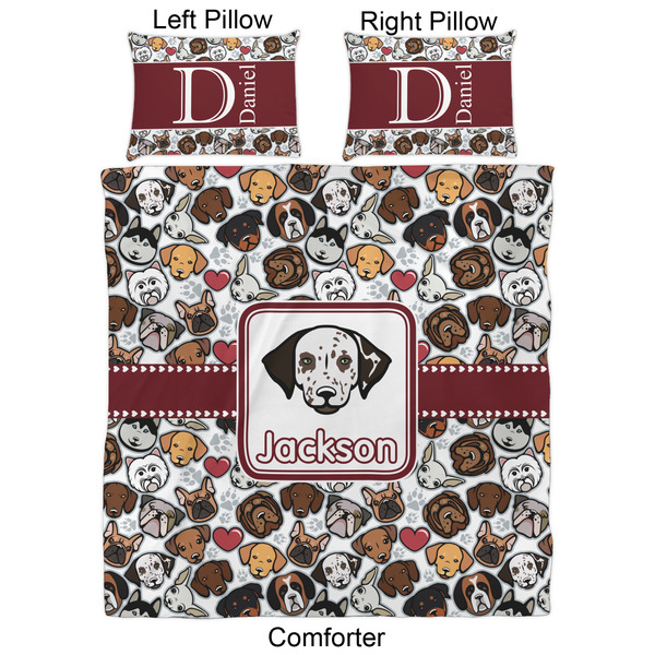 Dog Faces Comforter Set - Queen - Approval