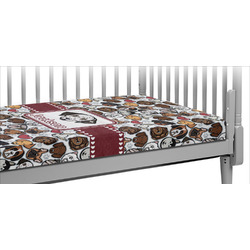 Dog Faces Crib Fitted Sheet w/ Name or Text