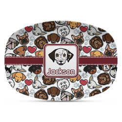 Dog Faces Plastic Platter - Microwave & Oven Safe Composite Polymer (Personalized)