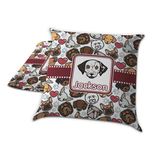 Dog Faces Decorative Pillow Case - TWO